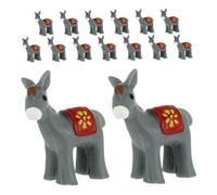 TOPBATHY 15pcs Miniature Resin Donkey Figurines for Micro Landscape Moss Decor Small Farm Animal Models for Home Office Display Low Maintenance Collectible Craft Figures for Fairy Garden