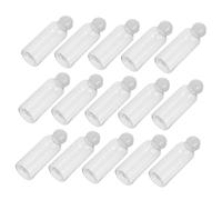 TOPBATHY 15Pcs Plastic Cosmetic Sub Bottles with Mushroom Ball Cap Refillable Storage Containers for Shampoo Lotion Shower Gel Portable Transparent Design