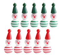 TOPBATHY 160pcs Christmas Wooden Beads Christmas Snowman Wooden Beads with Faces Tree Decorations Snowman Doll Garland Party Decor