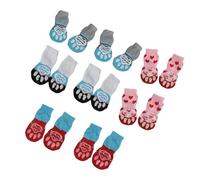 TOPBATHY 16pcs Cotton Pet Supplies Winter Socks 8 Pairs Dog Socks with Anti-slip Colloidal Particles Good Elasticity Protects Feet from Dirt Assorted Color for Home Use