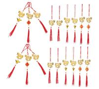 TOPBATHY 18pcs Chinese Year Decorations Horse Year Pendants with Tassels Ingot Charms for Spring Festival Luck Wealth Home Car Wall Hanging Ornaments