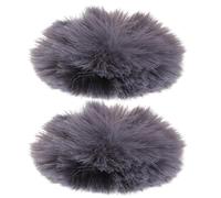TOPBATHY 2 Pcs 1cm Grey Lapel Microphone Cover Windscreen Muff Furry Mic Windshield for Lavalier Mic Noise Reduction and Outdoor Use