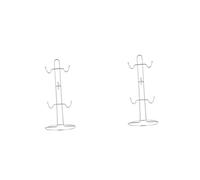 TOPBATHY 2 pcs Iron Cup Drying Rack with Hooks Space Saving Kitchen Mug Organizer Stand Reusable Iron Storage Holder for Cups Rustic Industrial Style Countertop Display
