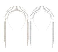 TOPBATHY 2 Pcs Rhinestone Goddess Crowns Headpieces for Brides Wedding Party Hair Accessories Elegant Gold and Silver Crystal Tiaras for Women Engagement Birthdays Festivals