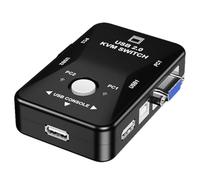 TOPBATHY 2 Port Box Manual Vga Switcher Vga USB Box for Lcd and Display Devices Metal Abs Button Design 2 in 1 out Video Converter Suitable for Monitoring Different Areas of A Building