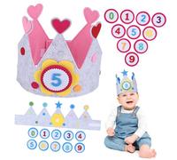 TOPBATHY 2 Sets Birthday Crown Hats for Felt Happy Birthday Party Hats with Numbers Fun Reusable Design for Various Occasions for Celebrations and Decorations