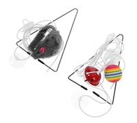 TOPBATHY 2 Sets Kitten Door Hanging Cat Plush Scratch-resistant Mouse Shape Can Be Mounted on Door Frame Stress Relief Cat