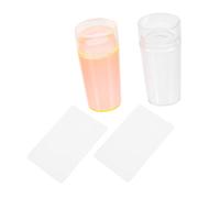 TOPBATHY 2 Sets Nail Stamping Jelly Stamper Manicure Scraper Silicone Abs Material Positioning Easy to Carry Professional Nail Art Salon Home Use