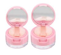 TOPBATHY 2 Sets Portable Loose Powder Box with Mirror Mini Cosmetic Powder Case for Travel Lightweight Makeup Holder with Puff Capacity Suitable for Women and Giving