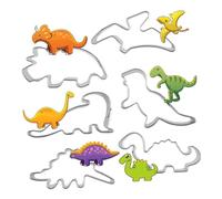 TOPBATHY 2 Sets Stainless Steel Dinosaur Shaped Biscuit Molds DIY Cake Baking Tools for Cakes Muffins Desserts Easy to Use and Clean Baking Lovers