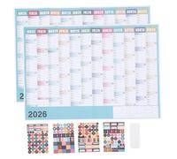 TOPBATHY 2 Sets Yearly Wall Planner Large Monthly Calendar for Home Office School Annual Work Schedule Poster Family Organizer Chart for Study and Event Planning