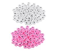 TOPBATHY 200pcs Acrylic Flower Shape Letter Beads DIY Jewelry Making Kit Mixed Color Lowercase Alphabet Beads for Bracelets Necklaces and Crafts
