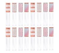 TOPBATHY 20pcs 5ml Lip Gloss Tubes Set with Rhinestone Design, Empty DIY Lip Balm Containers in Pink Fish Scale, Gold Pearl, Gold Rhinestone and Rainbow for Travel and Cosmetics