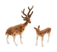 TOPBATHY 20pcs Christmas Deer Figurines Miniature Elk Animal Model with Realistic Forest Details Holiday Cake Toppers for Festive Party Decorations