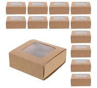 TOPBATHY 20pcs Kraft Paper Windowed Match Box Match Holder Box with Window 2.6x2.6x1.2 Inches Built Tough Easy to Carry Retro Style Artists Crafters Storage Travel