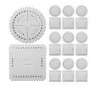 TOPBATHY 20pcs Kumihimo Braiding Disk Cord Braiding Wheel for Bracelet Making DIY Craft Supplies with Square Plates for Beginners and Macrame Weaving