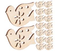 TOPBATHY 20pcs Wooden Peace Dove Slices Unfinished DIY Wooden Embellishments Lightweight Pendant for Crafts Home Decor Christmas Tree Decorations