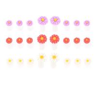 TOPBATHY 24pcs Silicone Separators Daisy Flower Pedicure Spacers Nail Art Dividers for Salon Use, Colorful Soft for Foot Care and Nail Polish Application