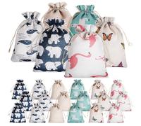 TOPBATHY 24pcs Small Jute Drawstring Fabric Bags for Jewelry Packaging, Rustic Burlap Pouches with Drawstrings, Multi-purpose Tiny Cloth Bags Suitable for Party Favors and Craft Supplies