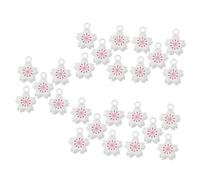 TOPBATHY 25pcs Bell Pendants Cherry Blossom Design Mini Bells Decorations for Phone Vintage Style Backpack Adornments