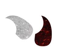 TOPBATHY 2pcs Acoustic Guitar Pickguards Self-Adhesive Protective Stickers for 40/41 Inch Folk Guitar White and Dark Brown Tortoiseshell Comma and Waterdrop Shapes