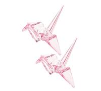 TOPBATHY 2Pcs Acrylic Origami Crane Models Colored Decorative Statues for and Collectible Fairy Tale Ornaments