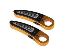 TOPBATHY 2pcs Aluminum Alloy Bike Handlebar Rest with Integrated Warning Lights Lightweight Cycling Handle Bar Extension for Mountain and Folded Bikes Easy to Install for Safe Night Riding