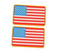 TOPBATHY 2Pcs American Flag PVC Adhesive Patch for Clothing Repair and DIY Decoration Soft Flexible with Bright Colors Easy to Apply for Clothes Bags Backpacks Star-Spangled Banner