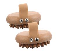 TOPBATHY 2pcs Beech Wood Meridian Scalp Massage Comb Acupressure Pressure Point Tool for Stress Relief Body Shower Brush with Adaptive Head Comfort for Spa Salon Home Use