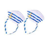 TOPBATHY 2pcs Captain Hat Headbands Sailor Navy Marine Fabric Hair Accessories with Decorative Effect for Halloween Party and Group Photos