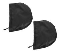 TOPBATHY 2pcs Car Headrest Cover Replacement Black Ice Silk Protector