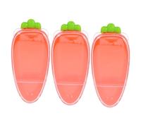 TOPBATHY 2pcs Carrot Shaped Snack Containers with Lid, Double Compartment Food Storage Box for Veggie, Candy, Dried Fruits, Portable Divided Tray for Picnics, Office Lunches, and Home Use
