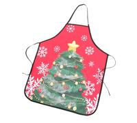 TOPBATHY 2pcs Cooking Apron for Women Christmas Dinner Apron Wipe Clean Kitchen Neck Strap