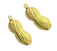 TOPBATHY 2pcs Copper Peanut Shape Pendant DIY Craft Key Ornaments Retro Delicate Style for Bag Pendant Decoration