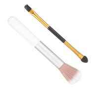 TOPBATHY 2pcs Double-ended Eye Shadow and Highlighter Brush Makeup Tools with Smooth Handle for Blending and Contouring Cosmetic Brushes for Precise Eyeshadow and Nose Shaping