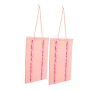 TOPBATHY 2pcs Foldable Drumstick Organizer Bag with Hanging Pouch for Karate Belt Display Portable Felt Storage for Martial Arts Equipment Pink Drum Stick Holder for Studio Dojo and Sports