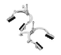 TOPBATHY 2pcs Folding Bike Brake Calipers Silver Front C Clamp Brakes with Long Arm for Road Bicycles Precise Rapid Response Weather Resistant