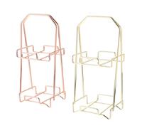 TOPBATHY 2pcs Gold Plated Two-layer Makeup Puff Stand Sponge Puff Rack Beauty Makeup Egg Holder for Drying and Organizing Suitable for Daily Cosmetic Storage