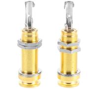 TOPBATHY 2pcs Guitar Input Jack Barrel Cylinder Endpin Plug Flush Mount Output Socket for Electric Bass Guitar Performance Studio Metal Accessory