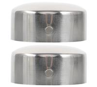 TOPBATHY 2pcs Handrail End Caps Protector Stainless Steel Silver Screw Hole Wear-Resistant Tough for Metal and Solid Wood Handrails in Schools and Office Buildings