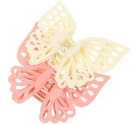 TOPBATHY 2pcs Large Matte Butterfly Hair Clips Strong Non-slip Jaw Barrettes for Thick Hair for Women Hollow Design Pink