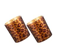 TOPBATHY 2pcs Leopard Print Glass Tea Light Candle Holders with Effortless Cleaning and Versatile Usage, Stylish Small Votive Cups for Christmas Party and Wedding Decorations