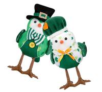 TOPBATHY 2pcs Lighted Bird Model Patrick's Day Decoration Glow the Dark Bird Figurine for Festive Party Cloth Adornment for Desktop and Home Decor
