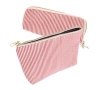 TOPBATHY 2pcs Makeup Bag Travel Cosmetic Organizer Pouch Capacity for Girls Women Striped Design for Airport Hotel Vacation