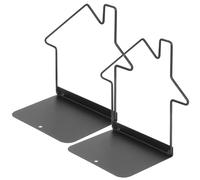 TOPBATHY 2Pcs Metal Book Ends Sturdy Crafted Book Holders with Polished Finish Minimalist Design for Home Office Library Shelf Organization