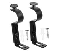 TOPBATHY 2pcs Metal Curtain Rod Brackets Side Mount with Screws Roman Rod Holders for Heavy Draperies Easy to Install Support Fasteners in Living Bedroom Office