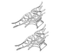 TOPBATHY 2pcs Metal Spiderweb Hair Claw Clip Women Hair Jaw Clips for Back Head Grip Tight Hold Deformation Resistant Elegant Black Silver for Parties