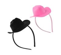 TOPBATHY 2pcs Mini Cowboy Hat Headbands Lightweight Headgear for Women Western Party and Holiday Costume Accessories Portable and Easy to Match with Various Hairstyles