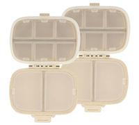 TOPBATHY 2pcs Pill Box Pill Boxes Medication Organizer Compact Organizer Travel Medication Case Beige Pp