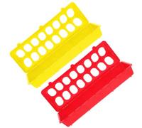 TOPBATHY 2pcs Plastic Automatic Chicken Feeder with Large Capacity, Long and Narrow Shape for Multiple Chickens, Sturdy Bird Feeding Holder Suitable for Farm and Outdoor Use